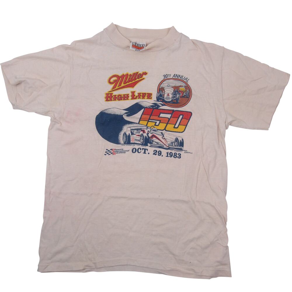 Vintage 1983 Miller Highlife 150 Racing Graphic T Shirt